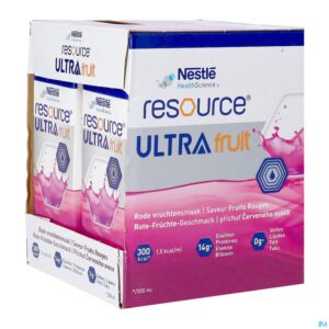 Packshot Resource Ultra Fruit Rode Vruchten 4x200ml