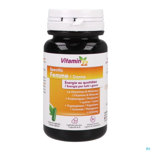 Productshot Vitamin 22 Specific Femme Caps 60