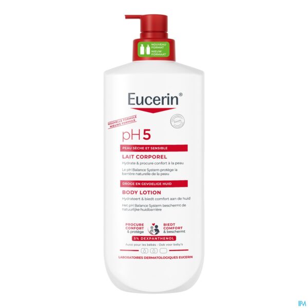 Packshot Eucerin Ph5 Body Lotion Droge&gev. Huid Pomp 750ml