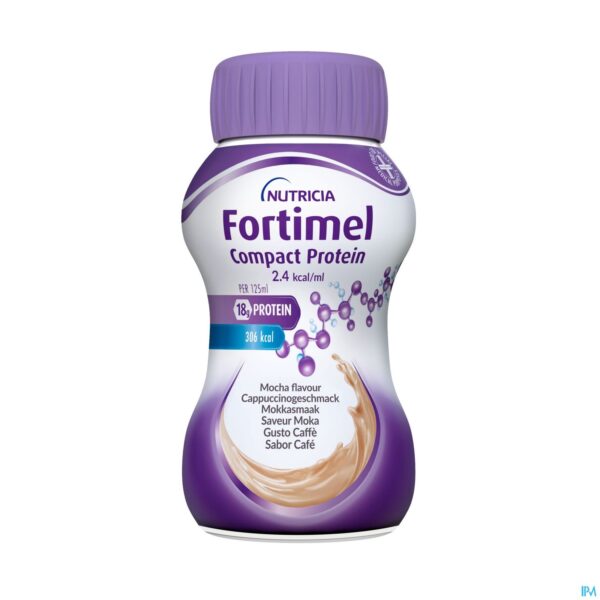 Productshot Fortimel Compact Protein 2.4kcal Mokka 4x125ml