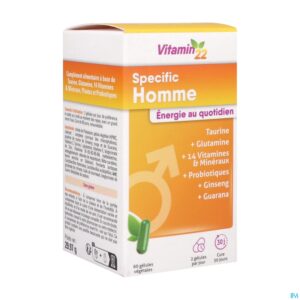 Packshot Vitamin 22 Specific Homme Caps 60