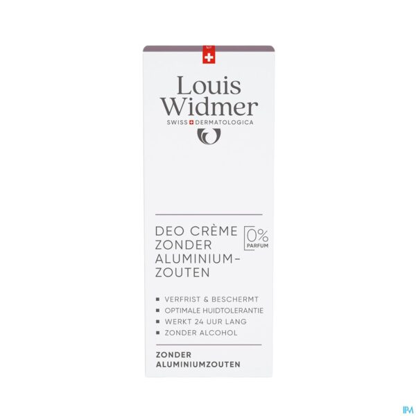 Packshot Widmer Deo Crème Zonder Aluminiumzouten Zonder Parfum 40ml