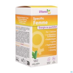 Packshot Vitamin 22 Specific Femme Caps 60