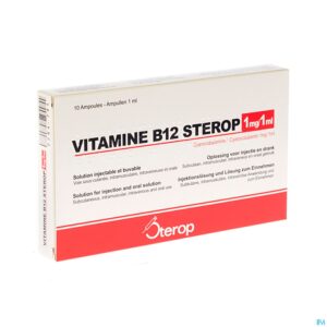 Packshot Vit B12 Sc/im/iv Amp 10 X 1mg/1ml