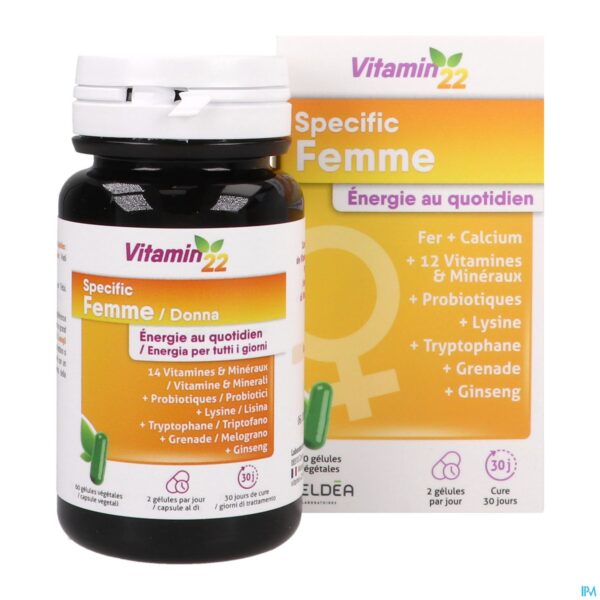 Productshot Vitamin 22 Specific Femme Caps 60