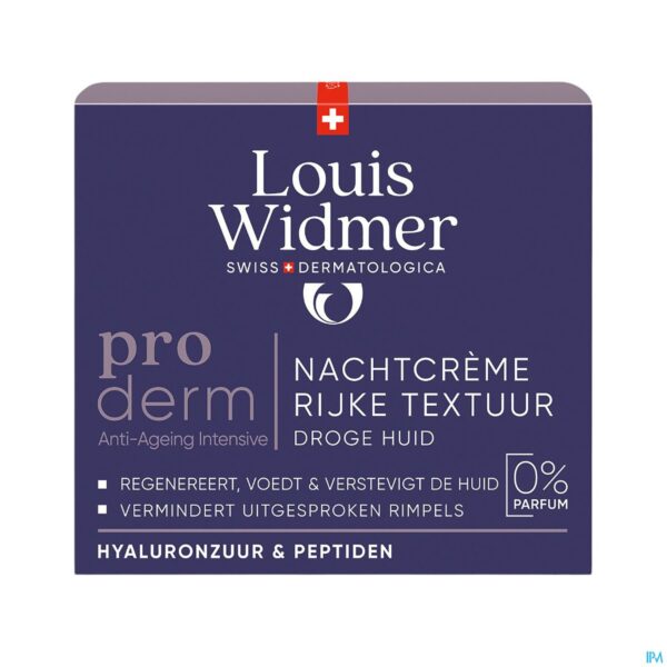 Packshot Widmer Proderm Nachtcrème Rijke Textuur Zonder Parfum 50ml