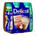 Packshot Delical Melkdrank Z/suiker Hazelnoot 4x200ml