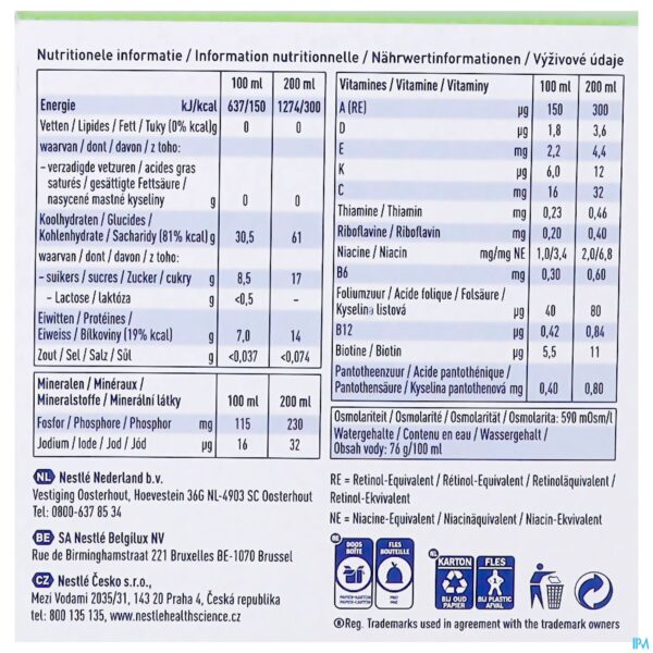 Packshot Resource Ultra Fruit Appel 4x200ml