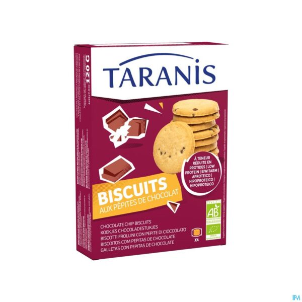 Packshot Taranis Koekjes Chocoladestukjes Bio 120g