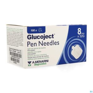 Packshot Glucoject Pen Needles 8mm 32g