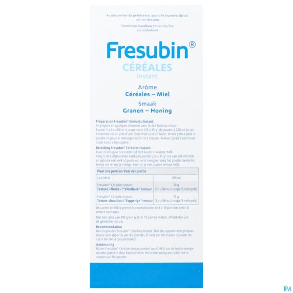 Packshot Fresubin Cereales Instant Honing 2x300g