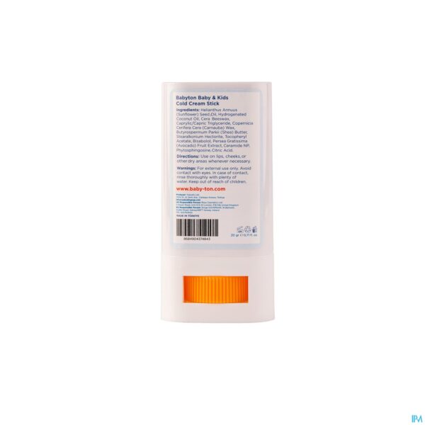 Packshot Babyton Natuurlijke Cold Cream Stick 20g