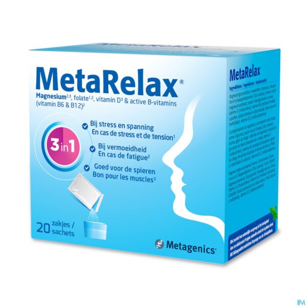 Packshot Metarelax Zakjes 20 21861 Metagenics Packshot Metarelax Zakjes 20 21861 Metagenics