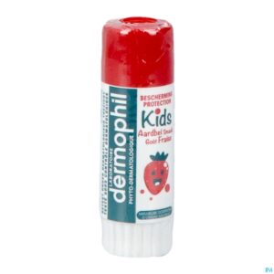 Packshot Dermophil Berscherming Lippen Kids Aardbei Stick4g