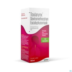 Packshot Toularynx Dextromethorphan Eucalyptussmaak 180ml siroop