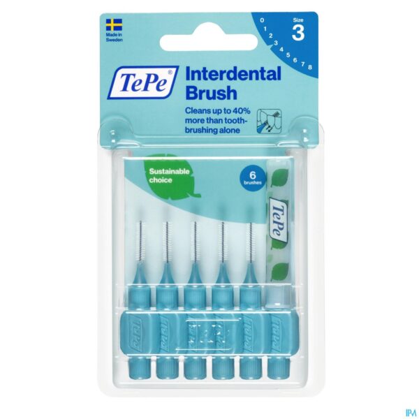 Packshot Tepe Interdental Brush 0,60mm Blue 6 Packshot Tepe Interdental Brush 0,60mm Blue 6