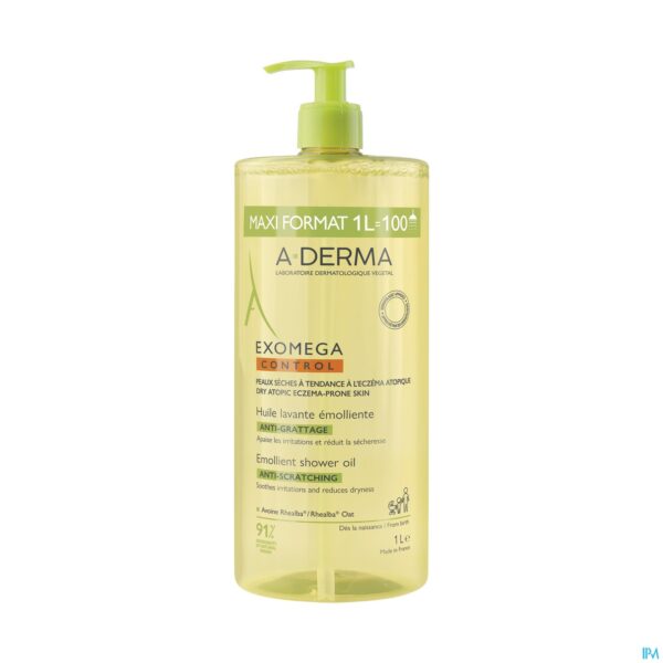 Packshot Aderma Exomega Control Emolierende Wasolie 1l