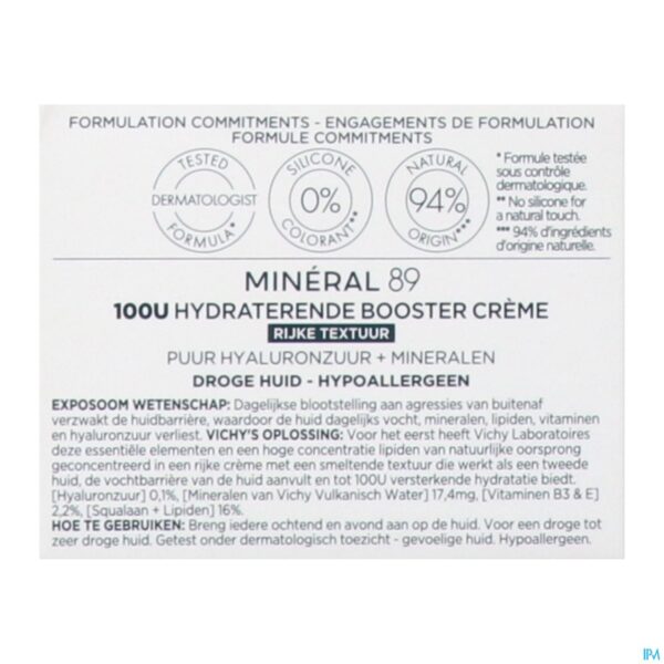 Packshot Vichy Mineral 89 Creme Rijk 50ml