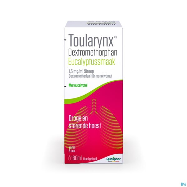 Packshot Toularynx Dextromethorphan Eucalyptussmaak 180ml siroop