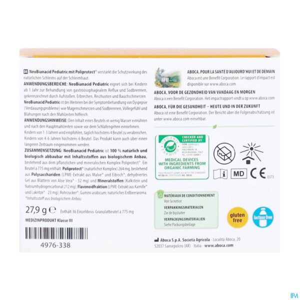 Packshot Neobianacid Pediatric Zakjes Granulaat 36x775mg
