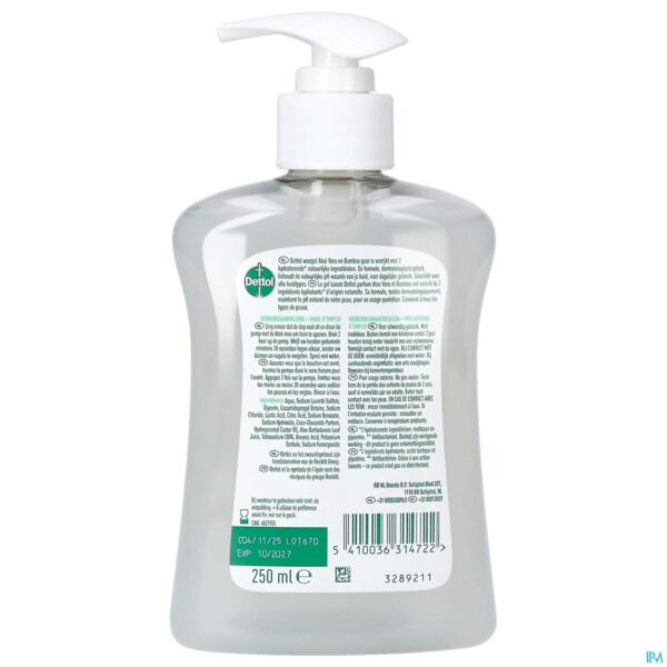 Packshot Dettol Wasgel Aloe Vera & Bamboe 250ml
