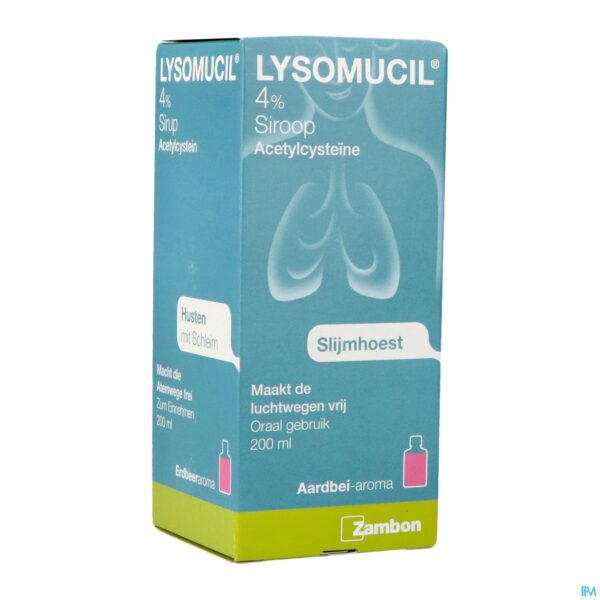 Packshot Lysomucil 4% Siroop 200ml Packshot Lysomucil 4% Siroop 200ml