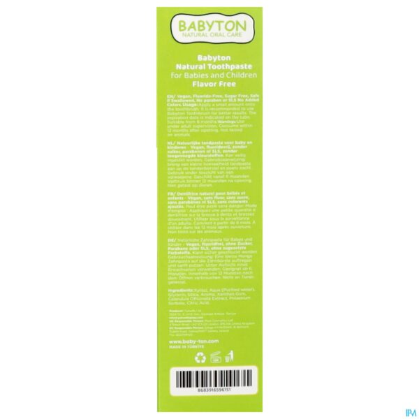 Packshot Babyton Natuurlijke Tandpasta Z/smaak Baby/kids50g