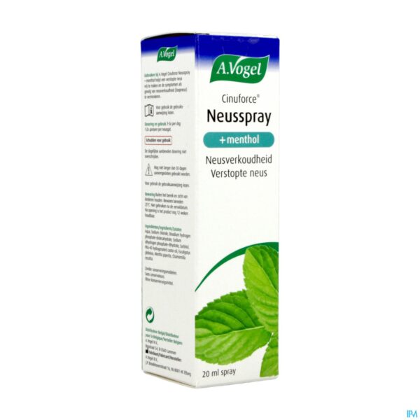 Packshot A.Vogel Cinuforce Neusspray Menthol 20ml Packshot A.Vogel Cinuforce Neusspray Menthol 20ml