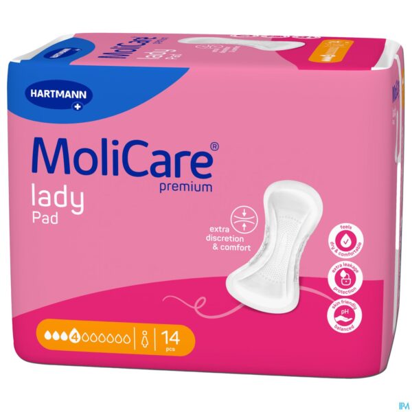 Packshot Molicare Premium Lady Pad 4 Drops 43x16cm 12
