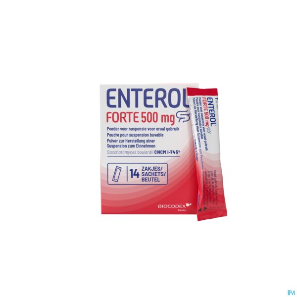 Productshot Enterol Forte 500mg Pdr Susp Drank Zakje 14