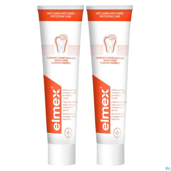 Productshot Elmex A/caries Tandpasta 2x75ml