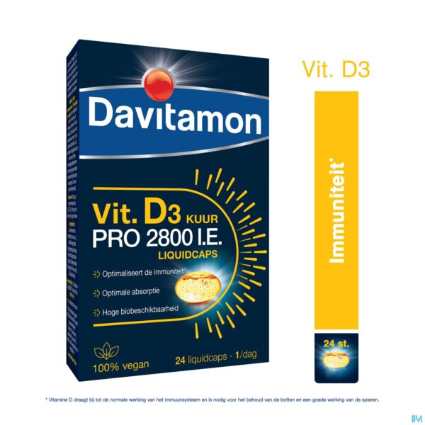 Packshot Davitamon Vegan Vit.d3 2800iu 24 Caps Be