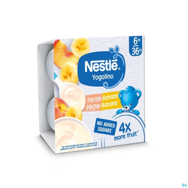 Packshot Nestle Yogolino Banaan Perzik 4x90g