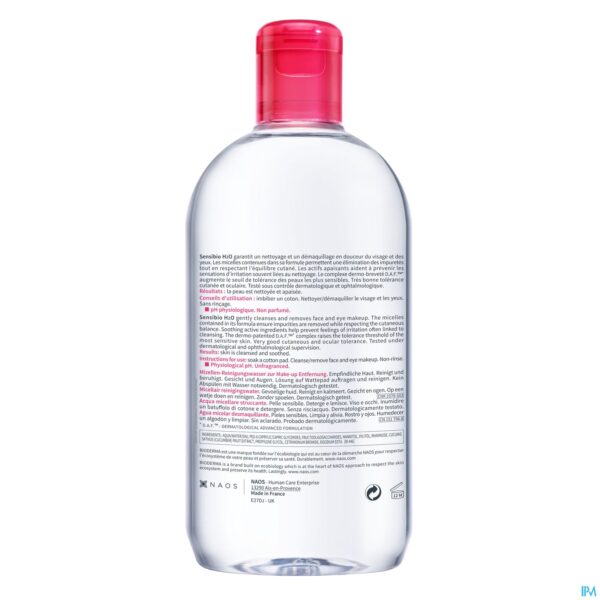 Packshot Bioderma Sensibio H2o Micellaire Opl Gev.huid500ml