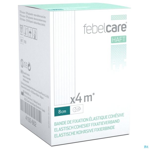 Packshot Febelcare Haft Elas. Cohesief Fixatieverb. 8cmx4m