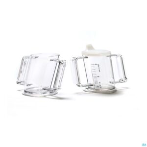 Productshot Handycup Beker Schuin Transp+2 Tuit.237ml Henrotek