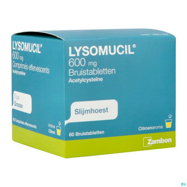 Packshot Lysomucil 600 Bruistabl. 60 X 600mg Packshot Lysomucil 600 Bruistabl. 60 X 600mg