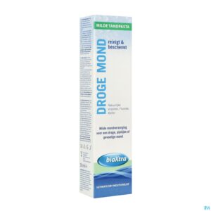 Packshot Bioxtra Droge Mond Tandpasta Zacht Tube 50ml