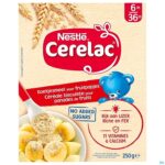 Packshot Nestle Cerelac Koekjesmeel Fruitpapjes 250g