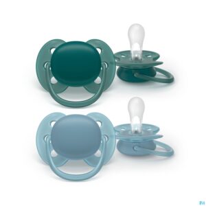 Productshot Philips Avent Fopspeen +18m Soft Blauw/groen 2