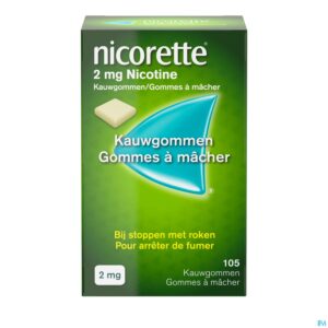 Packshot Nicorette Kauwgom Suikervrij 105x2mg