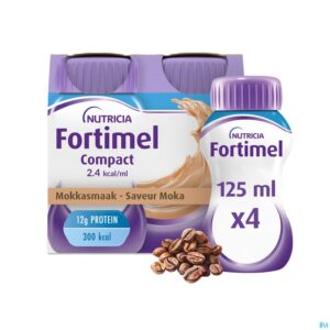 Packshot Fortimel Compact 2.4kcal Mokka 4x125ml