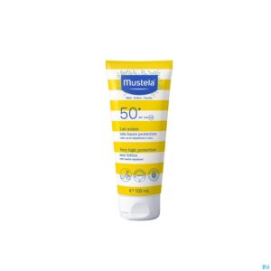 Productshot Mustela Zon Melk Heel Hoge Bescherm. Ip50+ 100ml