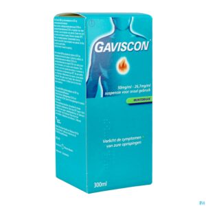 Packshot Gaviscon Menthe Munt Susp Buv 300ml