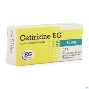 Packshot Cetirizine EG           Tabl 7X10Mg
