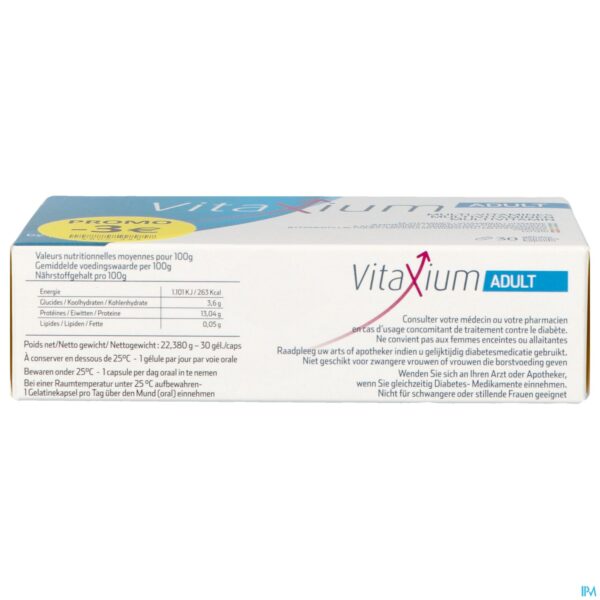 Packshot Vitaxium Adult Multi Vitamines Caps 30 Promo -3€