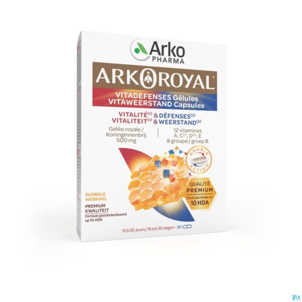 Packshot Arkoroyal Vitaweerstand Koninginnenbr.+vit Caps 30