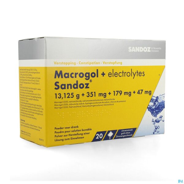 Packshot Macrogol + Elektr Sandoz Pdr Ciroensmaak 20x13,7g Packshot Macrogol + Elektr Sandoz Pdr Ciroensmaak 20x13,7g