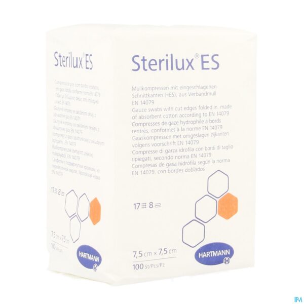 Packshot Sterilux Es 7,5x7,5cm 8l.nst. 100 P/s Packshot Sterilux Es 7,5x7,5cm 8l.nst. 100 P/s