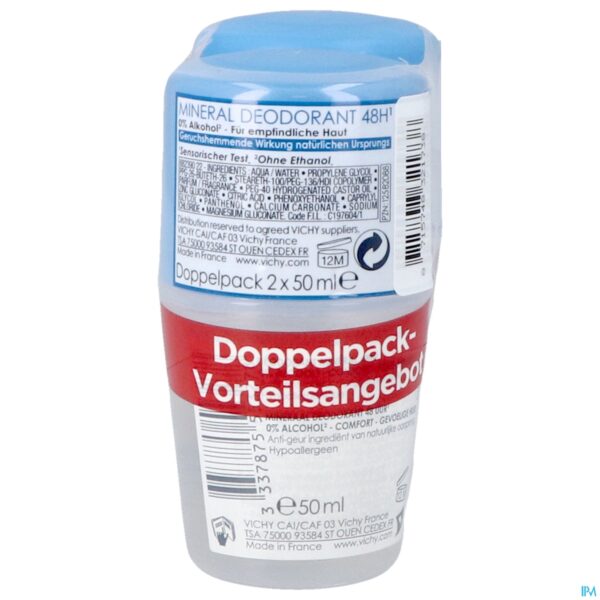 Packshot Vichy Deo Mineraal Roller 48u Duo 2x40ml
